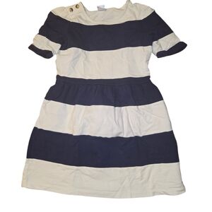 Gymboree Navy and White Striped Short Sleeve Dress